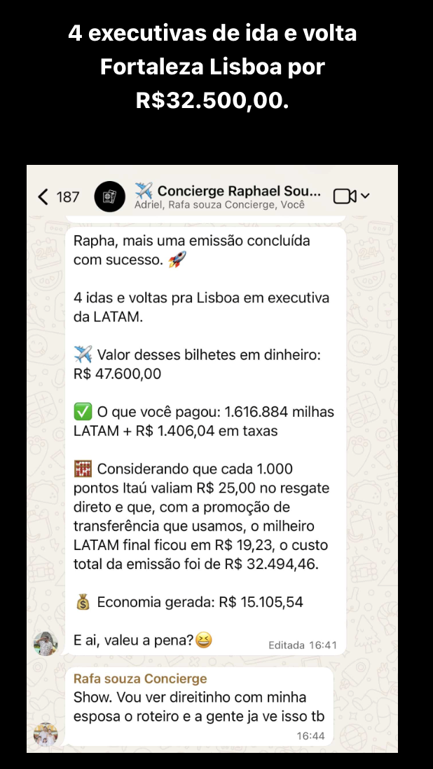4 executivas Fortaleza–Lisboa por R$ 32.500