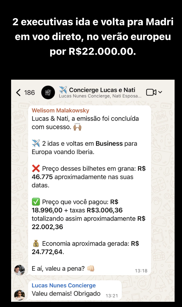 2 executivas Madri por R$ 22.000